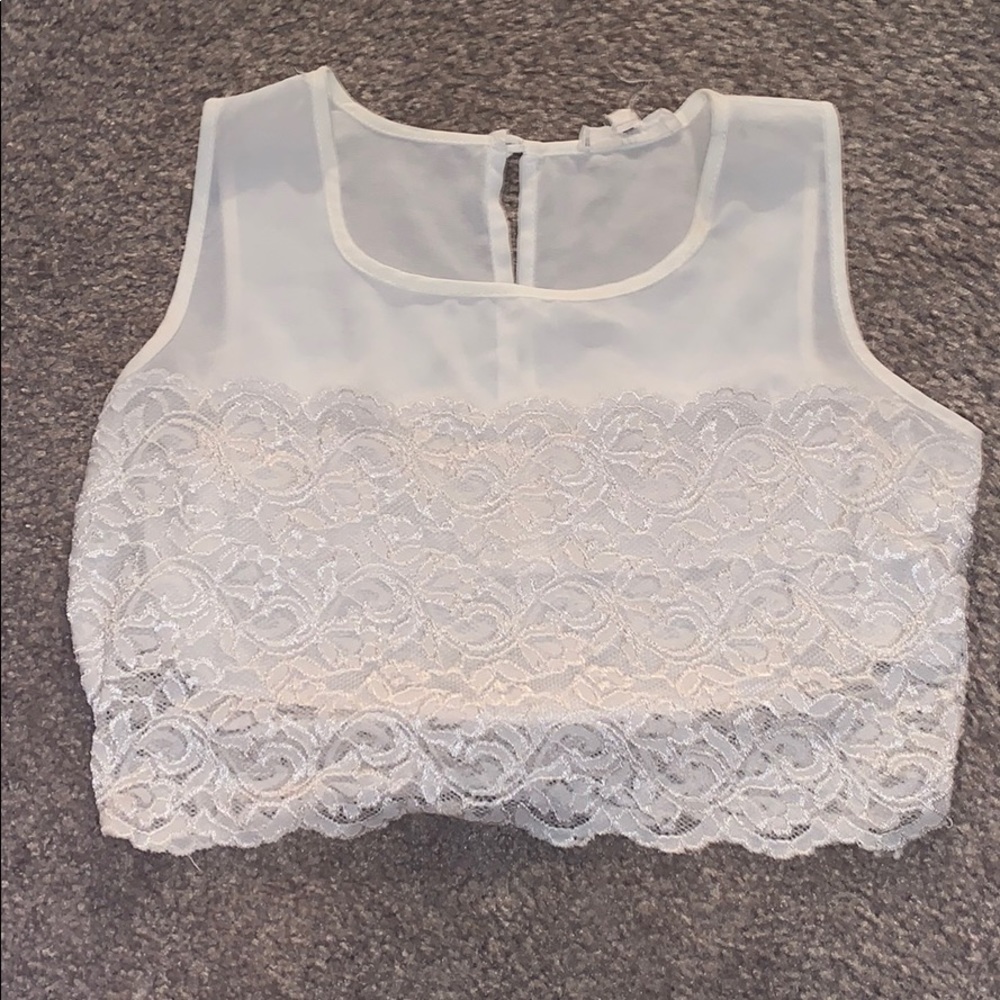 White formal crop top